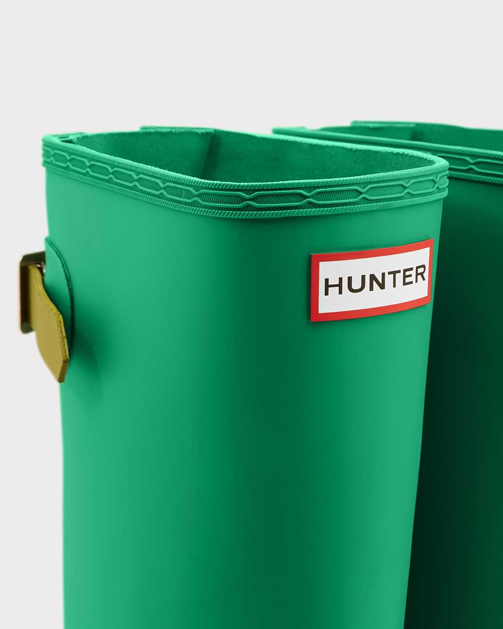 Hunter Original Tall Back Adjustable Women's Rain Boots NZ-61403V Green